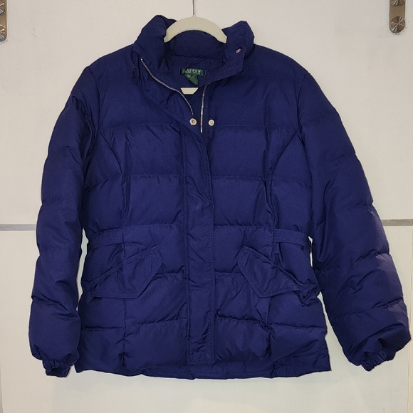 Lauren Ralph Lauren Jackets & Blazers - Lauren Ralph Lauren Deep Blue Puffer Jacket Size Large PTP 24in Length 26 In